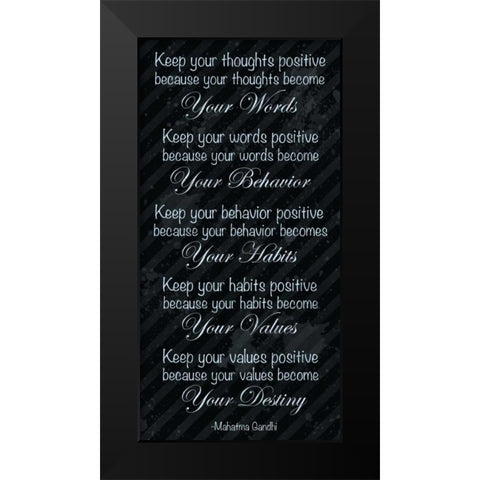 Gandhi Blue Black Modern Wood Framed Art Print by Gibbons, Lauren
