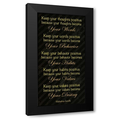 Gandhi Black Modern Wood Framed Art Print by Gibbons, Lauren