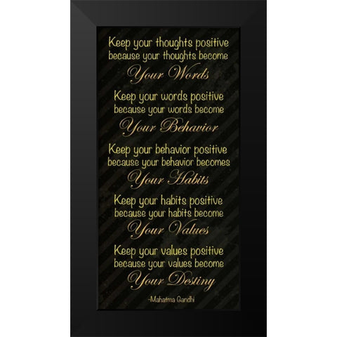 Gandhi Black Modern Wood Framed Art Print by Gibbons, Lauren