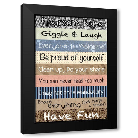 Playroom Pattern Black Modern Wood Framed Art Print by Gibbons, Lauren