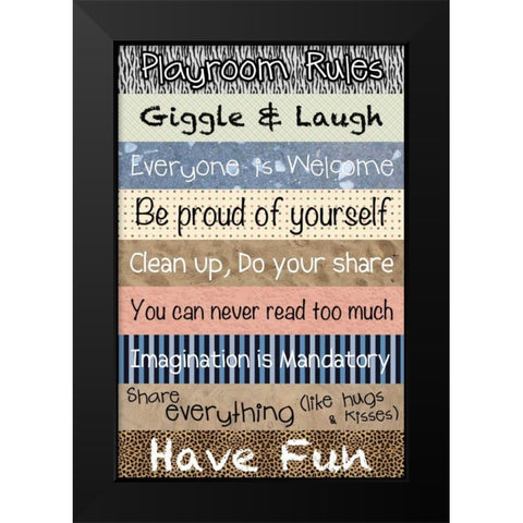 Playroom Pattern Black Modern Wood Framed Art Print by Gibbons, Lauren