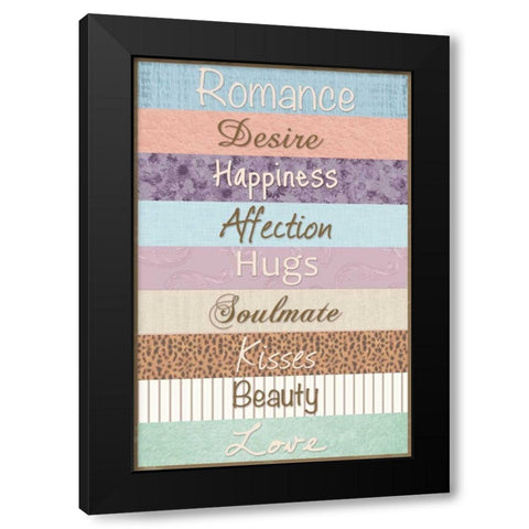Romance Patterns Black Modern Wood Framed Art Print by Gibbons, Lauren