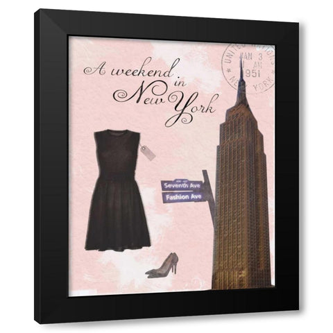 Weekend NY Black Modern Wood Framed Art Print with Double Matting by Gibbons, Lauren