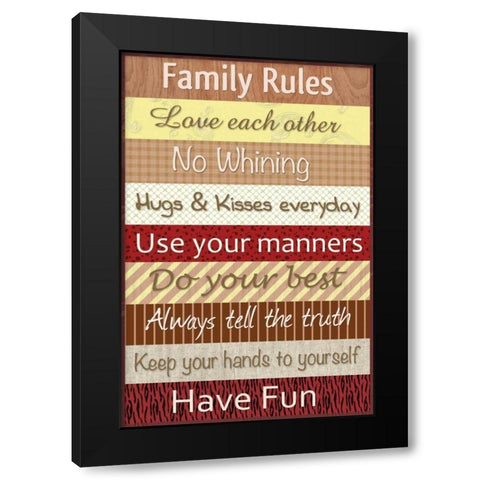 Family Patterns Black Modern Wood Framed Art Print with Double Matting by Gibbons, Lauren
