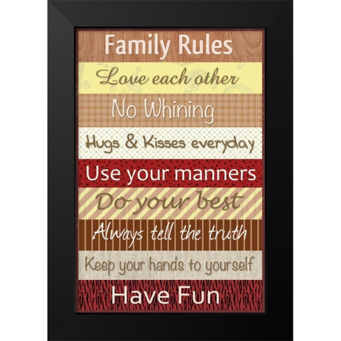 Family Patterns Black Modern Wood Framed Art Print by Gibbons, Lauren