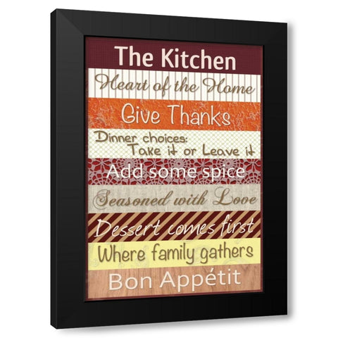 Kitchen Patterns Black Modern Wood Framed Art Print by Gibbons, Lauren
