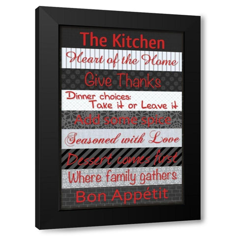 Kitchen Patterns BR Black Modern Wood Framed Art Print by Gibbons, Lauren