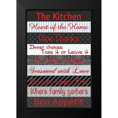 Kitchen Patterns BR Black Modern Wood Framed Art Print by Gibbons, Lauren