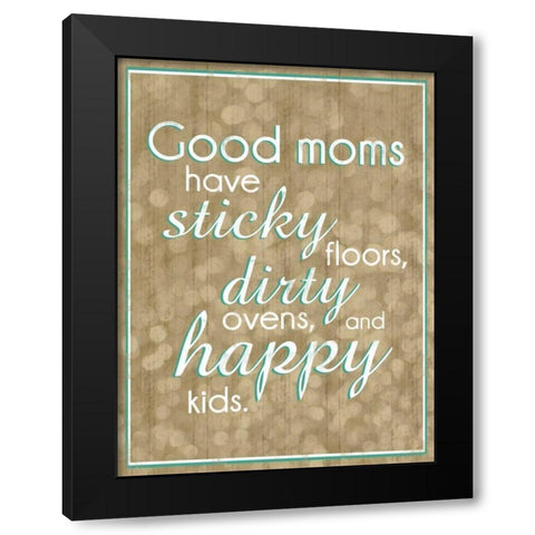 Good Moms Bubbles Black Modern Wood Framed Art Print with Double Matting by Gibbons, Lauren
