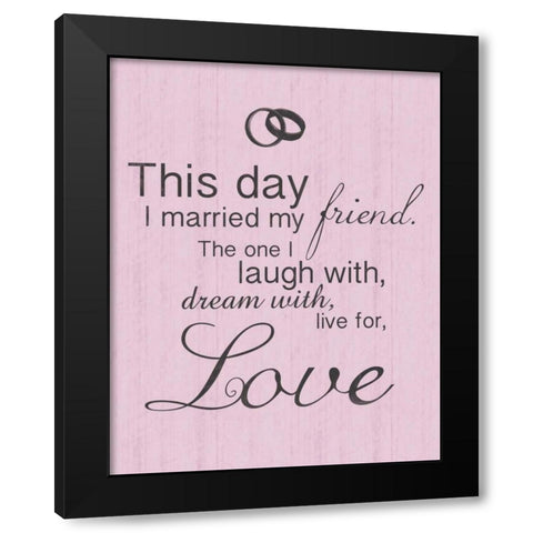 Wedding Pink 2 Black Modern Wood Framed Art Print by Gibbons, Lauren