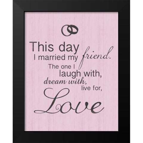 Wedding Pink 2 Black Modern Wood Framed Art Print by Gibbons, Lauren