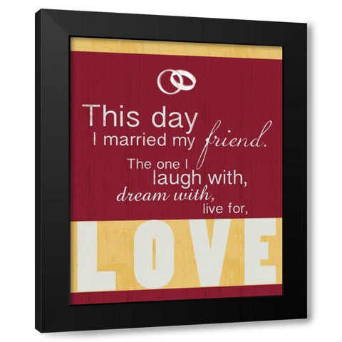 Wedding Red Black Modern Wood Framed Art Print with Double Matting by Gibbons, Lauren