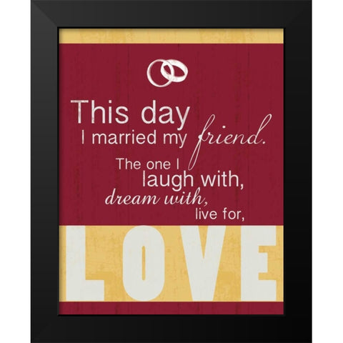 Wedding Red Black Modern Wood Framed Art Print by Gibbons, Lauren
