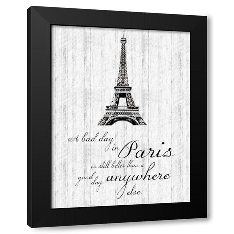 Paris Quote 1 Black Modern Wood Framed Art Print by Gibbons, Lauren