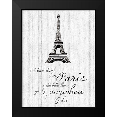 Paris Quote 1 Black Modern Wood Framed Art Print by Gibbons, Lauren