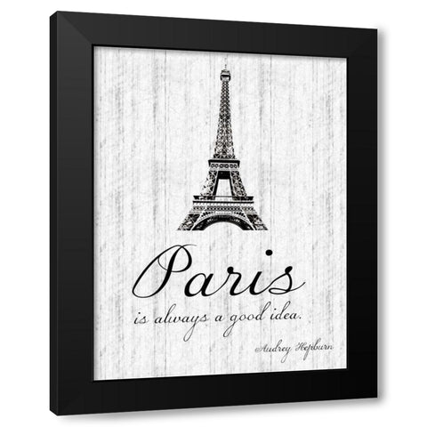 Paris Quote 2 Black Modern Wood Framed Art Print by Gibbons, Lauren