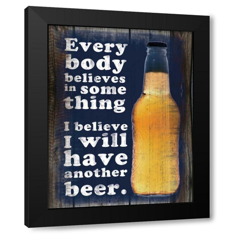 Another Beer Black Modern Wood Framed Art Print by Gibbons, Lauren