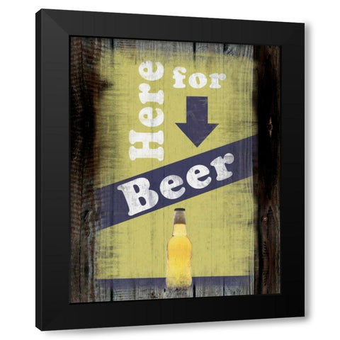 Beer Here Black Modern Wood Framed Art Print by Gibbons, Lauren