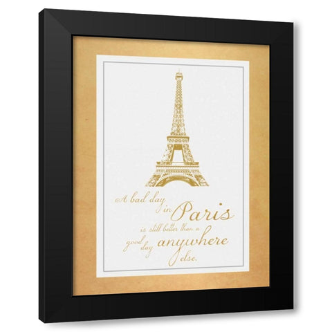 Paris Quote Gold Black Modern Wood Framed Art Print by Gibbons, Lauren