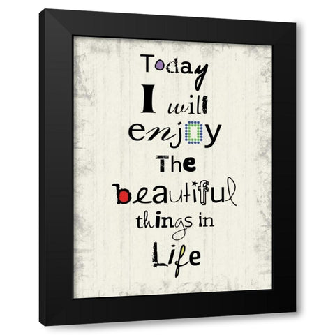 Fun 4 Life Black Modern Wood Framed Art Print with Double Matting by Gibbons, Lauren