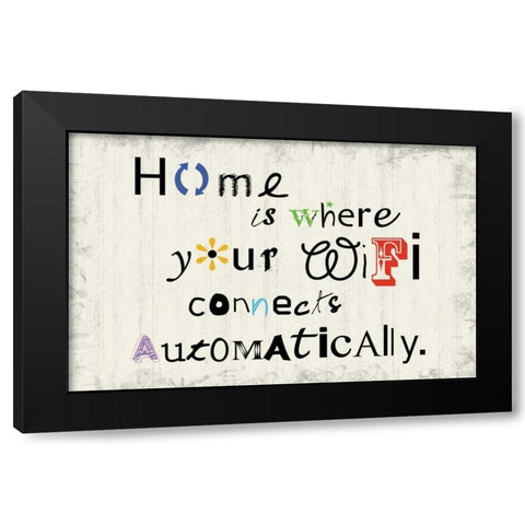 Home Wifi Black Modern Wood Framed Art Print by Gibbons, Lauren