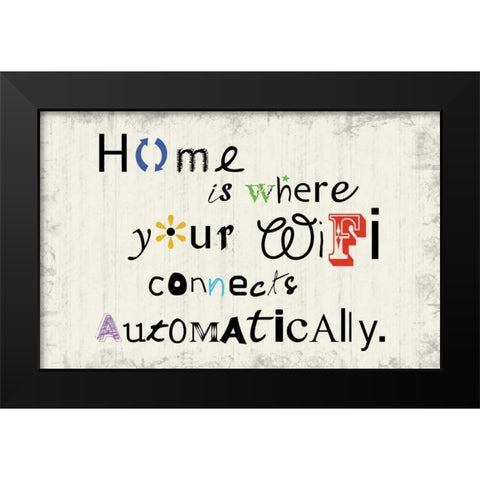 Home Wifi Black Modern Wood Framed Art Print by Gibbons, Lauren