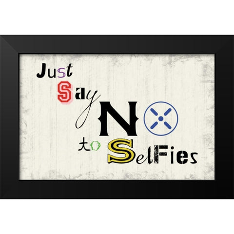 Selfies Black Modern Wood Framed Art Print by Gibbons, Lauren