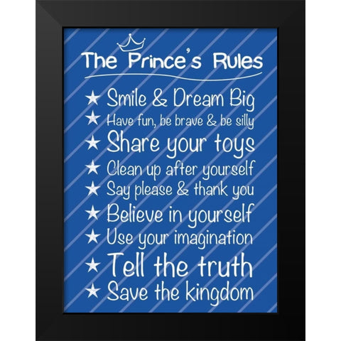 Prince Rules Black Modern Wood Framed Art Print by Gibbons, Lauren