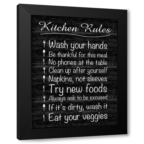Kitchen Rules Black Modern Wood Framed Art Print with Double Matting by Gibbons, Lauren