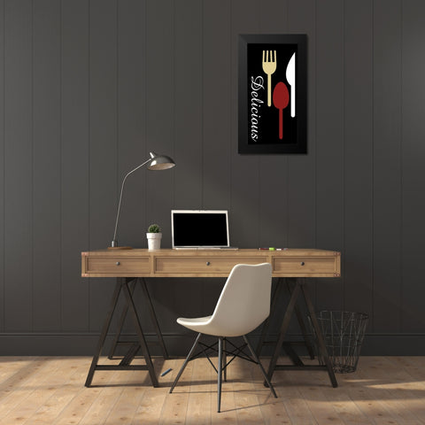 Silverware Black Modern Wood Framed Art Print by Gibbons, Lauren