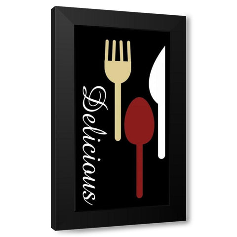 Silverware Black Modern Wood Framed Art Print by Gibbons, Lauren