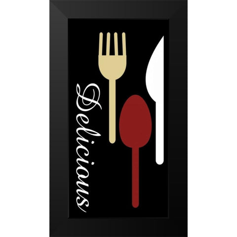 Silverware Black Modern Wood Framed Art Print by Gibbons, Lauren