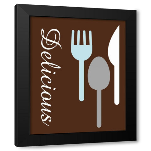 Silverware Black Modern Wood Framed Art Print by Gibbons, Lauren
