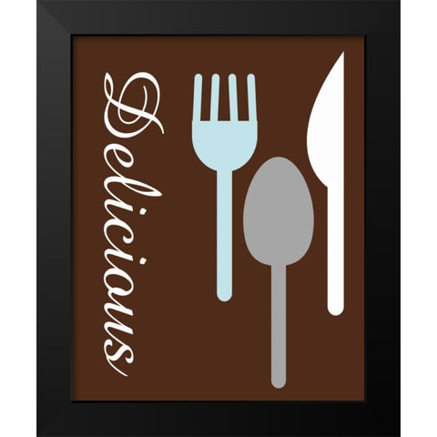 Silverware Black Modern Wood Framed Art Print by Gibbons, Lauren