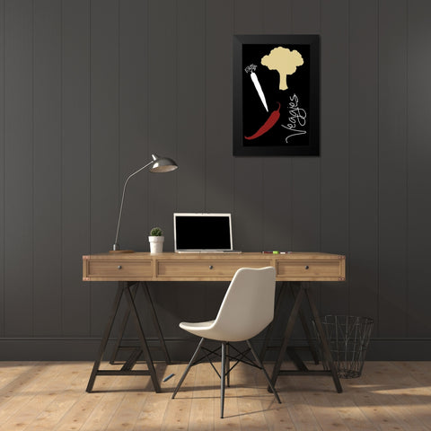 Veggies Black Modern Wood Framed Art Print by Gibbons, Lauren