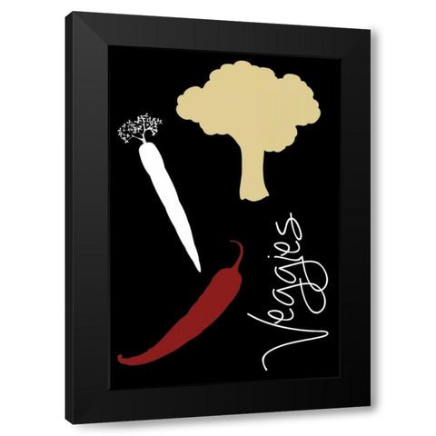 Veggies Black Modern Wood Framed Art Print by Gibbons, Lauren