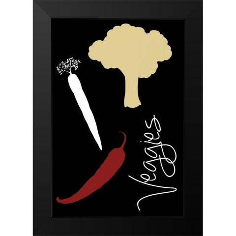Veggies Black Modern Wood Framed Art Print by Gibbons, Lauren
