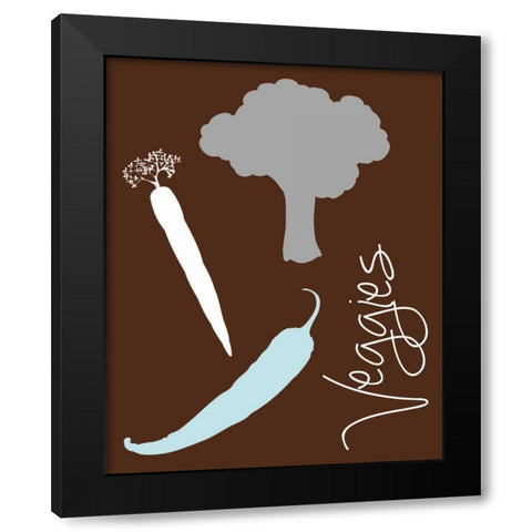 Veggies Black Modern Wood Framed Art Print with Double Matting by Gibbons, Lauren