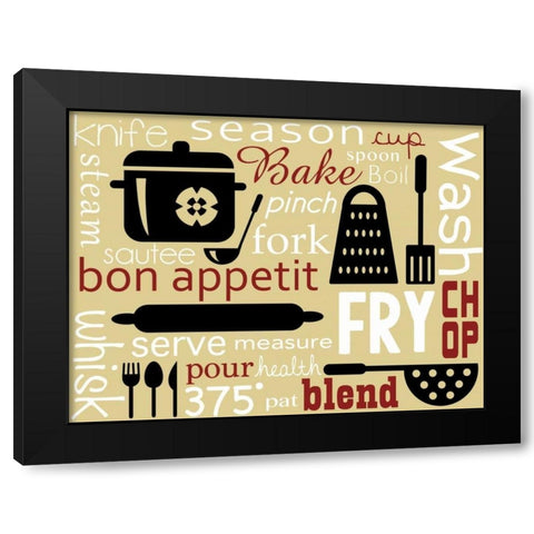 Kitchen Magic Black Modern Wood Framed Art Print with Double Matting by Gibbons, Lauren