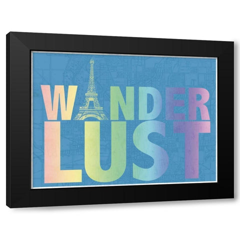 WanderLust Paris Black Modern Wood Framed Art Print by Gibbons, Lauren