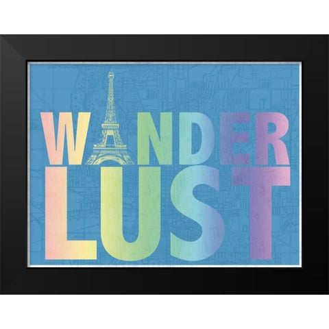 WanderLust Paris Black Modern Wood Framed Art Print by Gibbons, Lauren