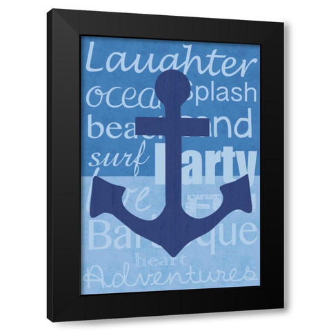 Beach Anchor Black Modern Wood Framed Art Print with Double Matting by Gibbons, Lauren