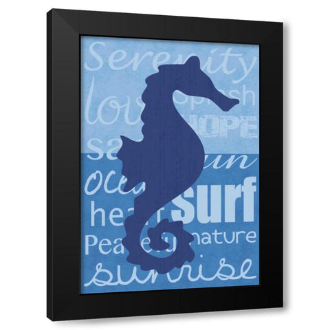 Beach Horse Black Modern Wood Framed Art Print by Gibbons, Lauren