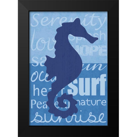 Beach Horse Black Modern Wood Framed Art Print by Gibbons, Lauren