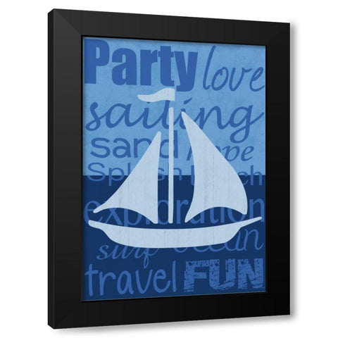 Beach Sail Black Modern Wood Framed Art Print with Double Matting by Gibbons, Lauren