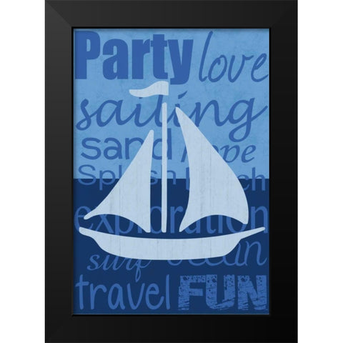 Beach Sail Black Modern Wood Framed Art Print by Gibbons, Lauren