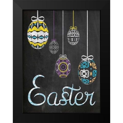 Easter Chalk Eggs Black Modern Wood Framed Art Print by Gibbons, Lauren