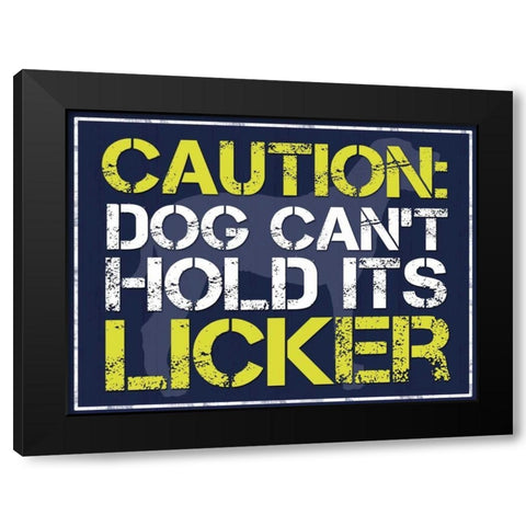 Dog Licker Black Modern Wood Framed Art Print by Gibbons, Lauren