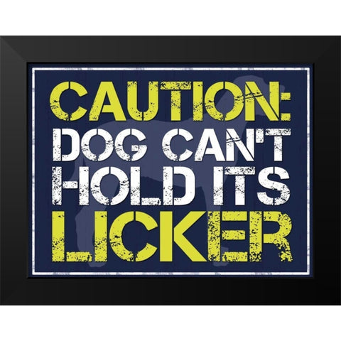 Dog Licker Black Modern Wood Framed Art Print by Gibbons, Lauren