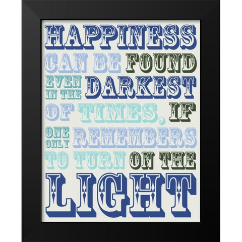 Happiness Light Black Modern Wood Framed Art Print by Gibbons, Lauren